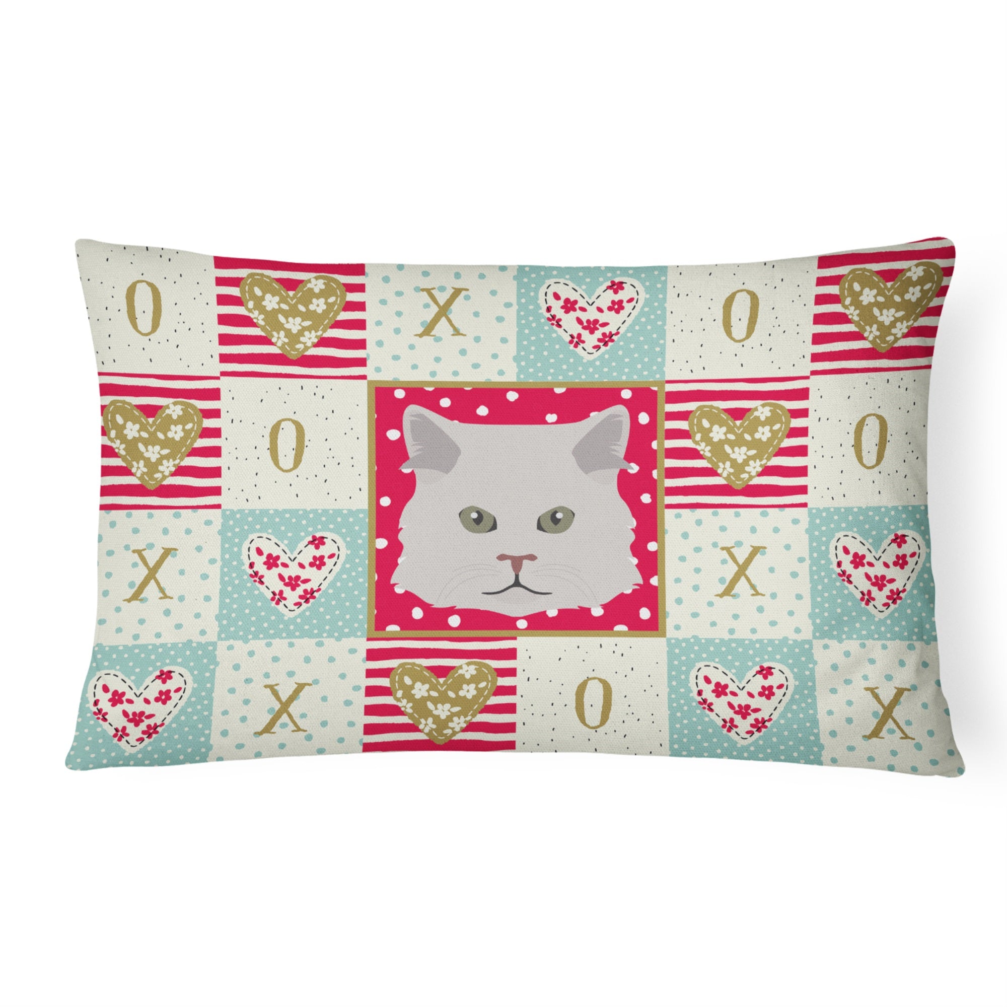 Persian Traditional Cat Love Canvas Fabric Decorative Pillow